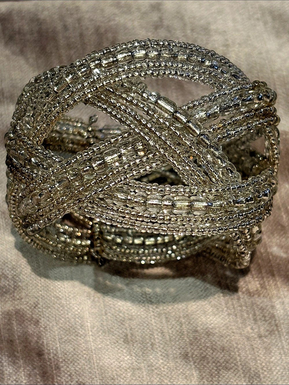 Silver-Tone Beaded Wrap Bracelet